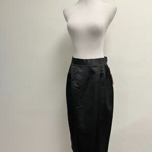 Black Tie satin straight pencil skirt NWT 12 made in USA midi VINTAGE Wedding